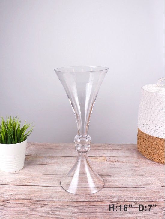 CONE SHAPE GLASS VASE